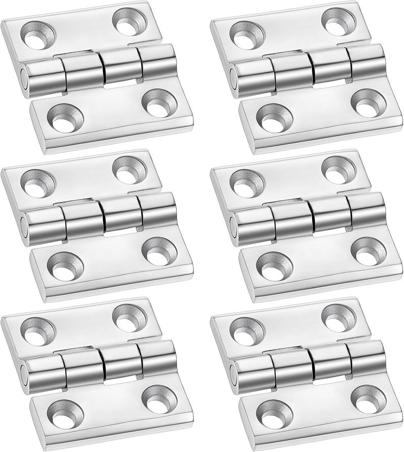 Lemecima 6 Pack 316 Stainless Steel Hinges Marine Grade (2" × 2" or 1-1/2" × 1-1/2" Heavy Duty Boat Hatch Hinge Casting Cabinet Door Hinge - Image 1